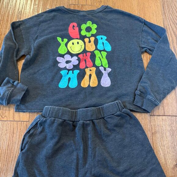Girls size large 10-12 bundle matching set overalls tank - Picture 8 of 13